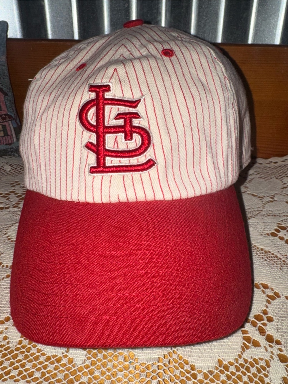St Louis Cardinals 47 Brand Red White Pinstripe MLB Baseball Hat Cap STL